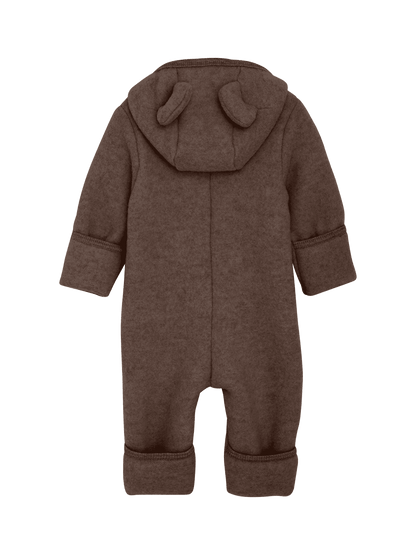 Kombinezon Ears Wool Fleece BROWN MELANGE