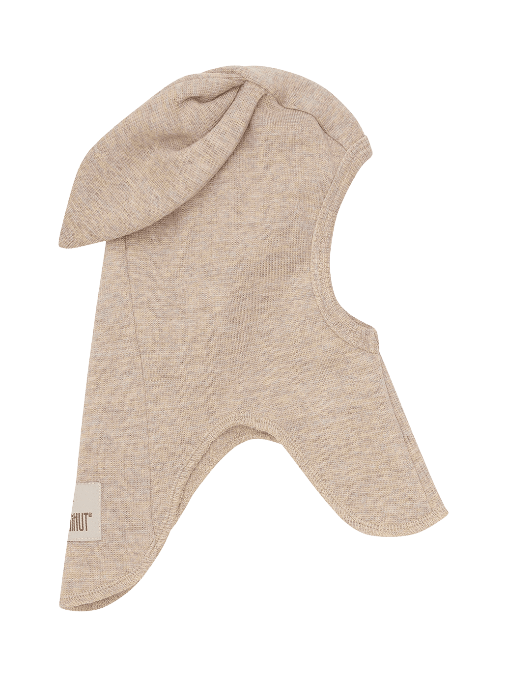 Kominiarka Balaclava Ears Wool Rib CAMEL