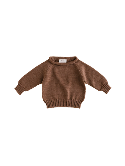 Sweterek niemowlęcy z wełny merino Georgette MOCHA