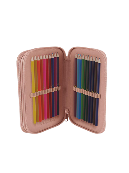 Piórnik szkolny z wyposażeniem Clover MAHOGANY ROSE