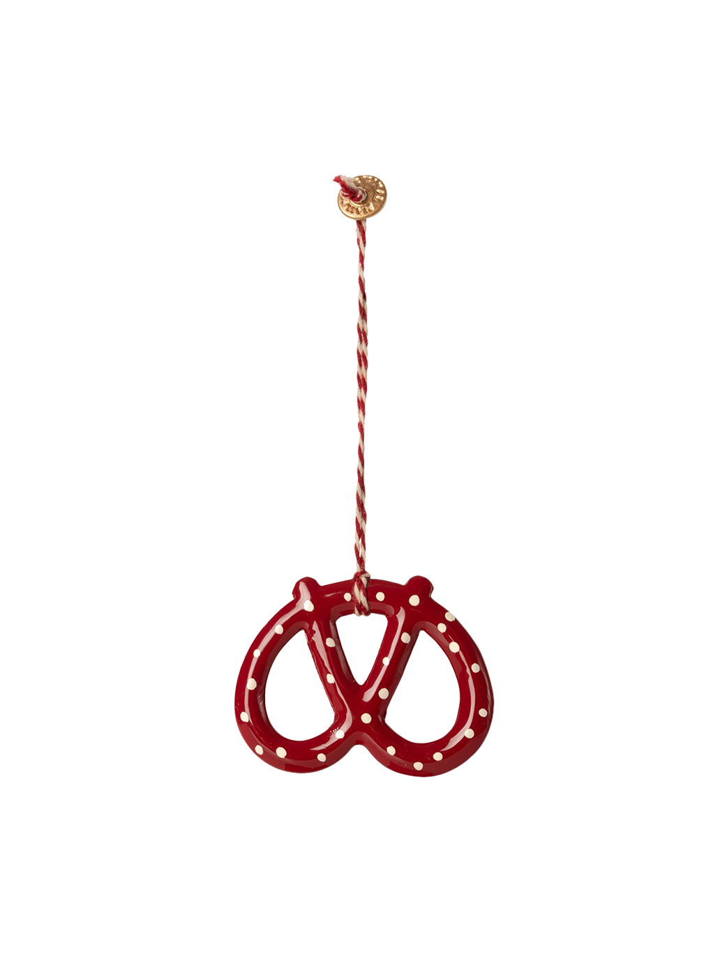 kovová ozdoba na vánoční stromeček 1 ks. PRETZEL DOTS