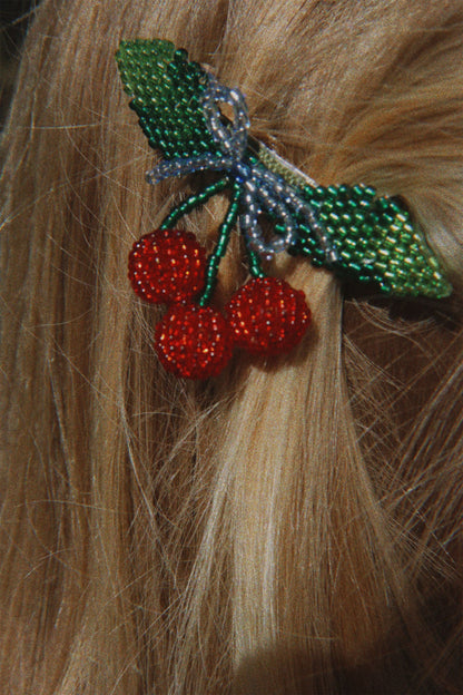 Zestaw spinek Beaded Cherry Bow Hair Clip CHERRY