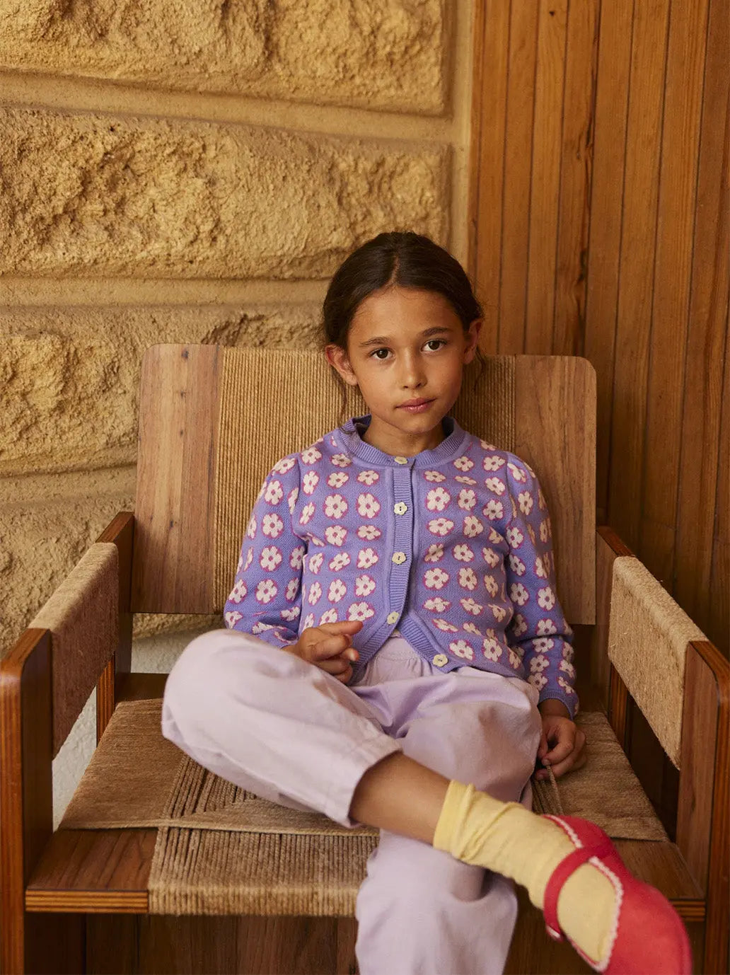 Lison cardigan Pomponette Lavender Hello Simone BEBE Concept 