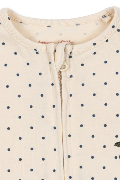 Basic Zip Onesie Gots BLUE DOT