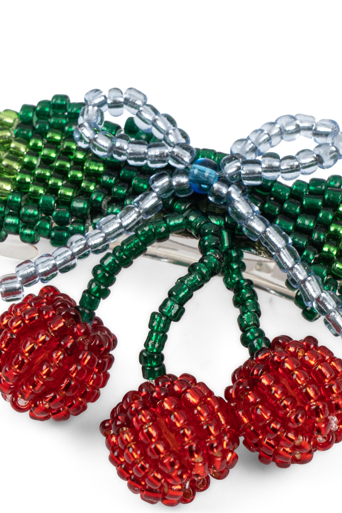 Spinka Beaded Cherry Bow Big Hair Clip