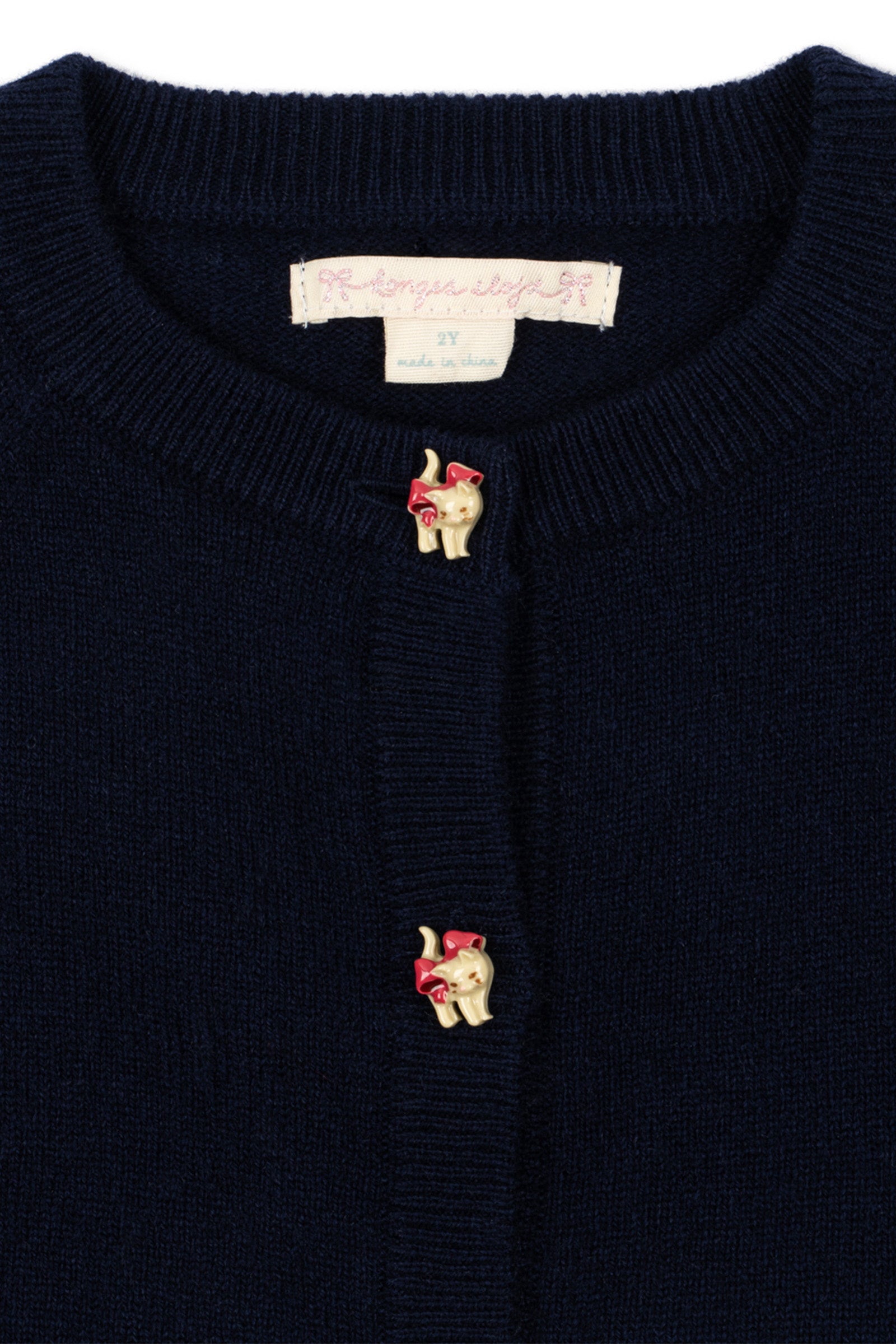 Wełniany sweter z ozdobnymi guzikami Cattie Cardigan BLUE