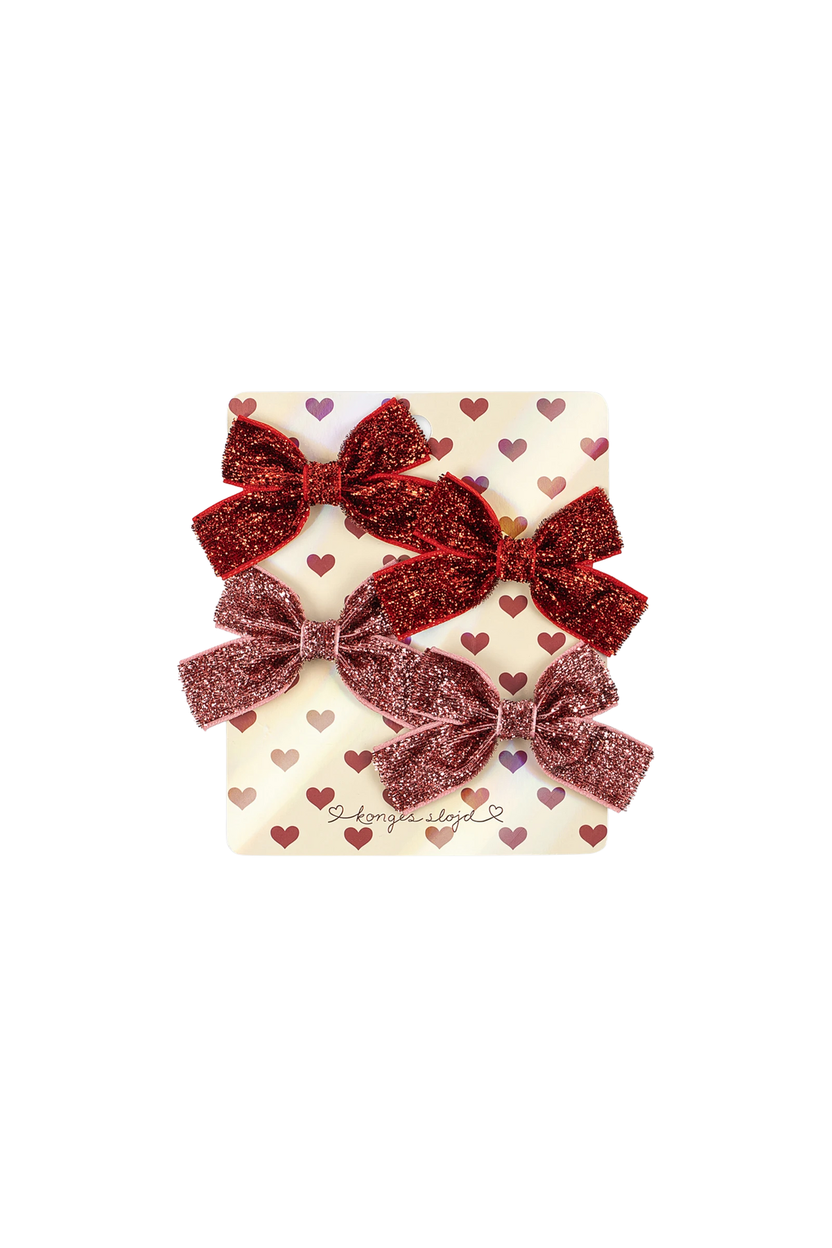 Akcesoria do włosów 4 Pack Micki Bow Hair Clips RED GLITTER/ ROSE GLITTER