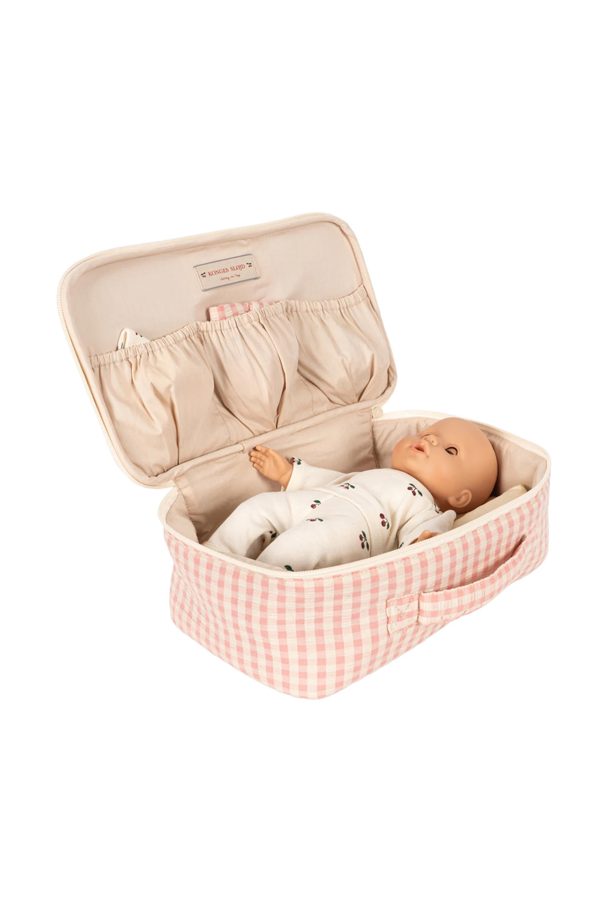 Lalka Baby Doll Nursery Suitcase PINK CHECK