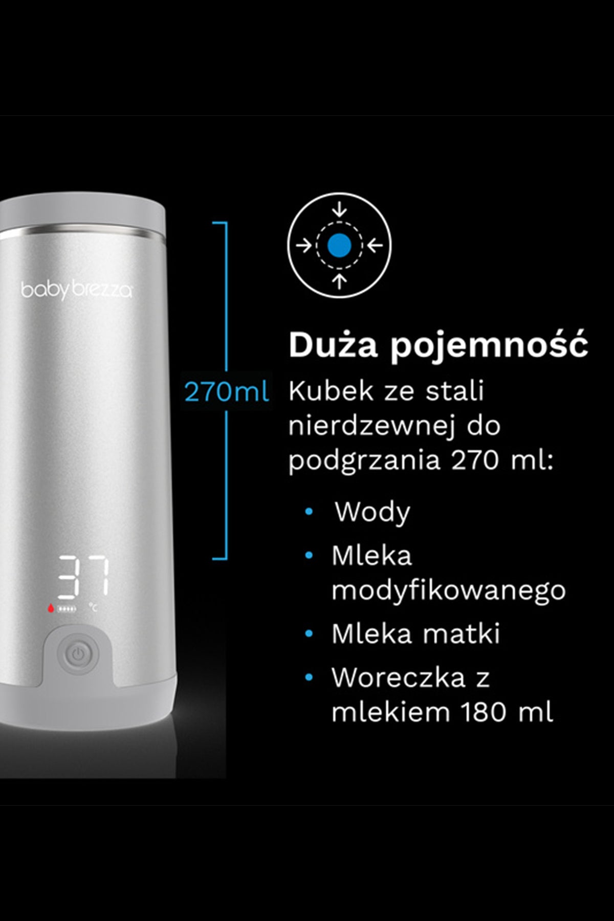Superszybki przenośny podgrzewacz do mleka i wody WHITE