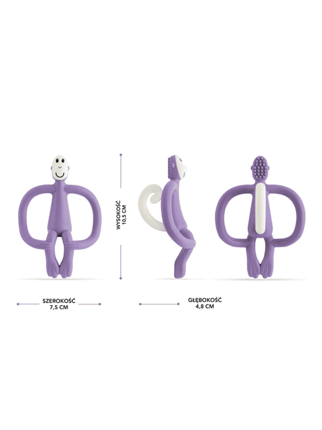 Gryzak kojący ze szczoteczką Małpka PURPLE