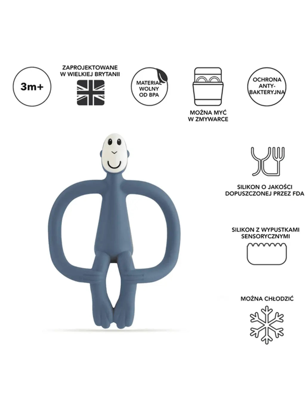 Gryzak kojący ze szczoteczką Małpka Matchstick Monkey BEBE Concept 