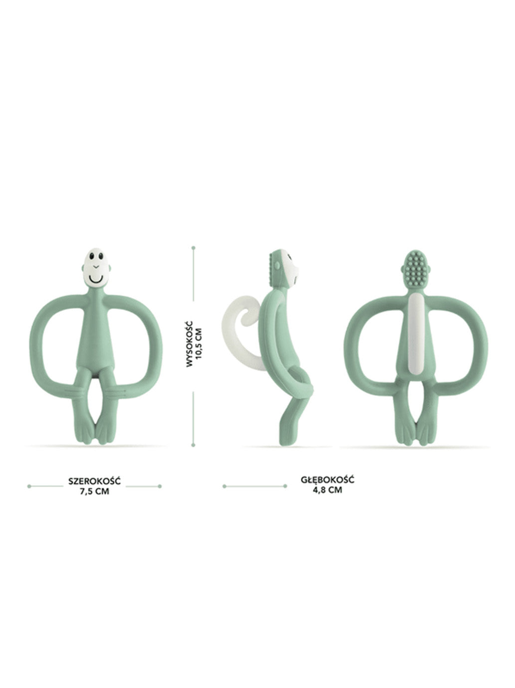 Gryzak kojący ze szczoteczką Małpka MINT