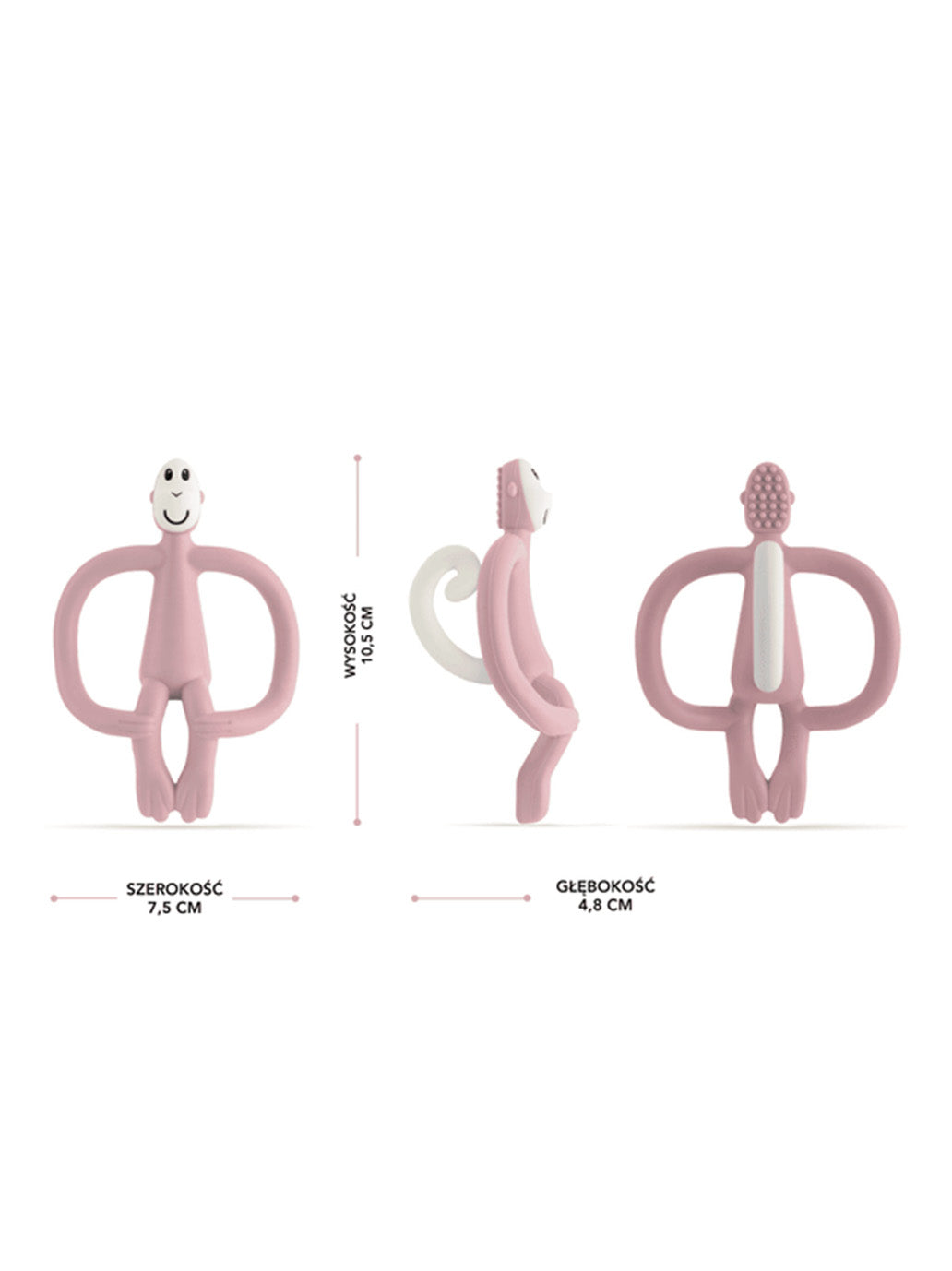 Gryzak kojący ze szczoteczką Małpka ROSE