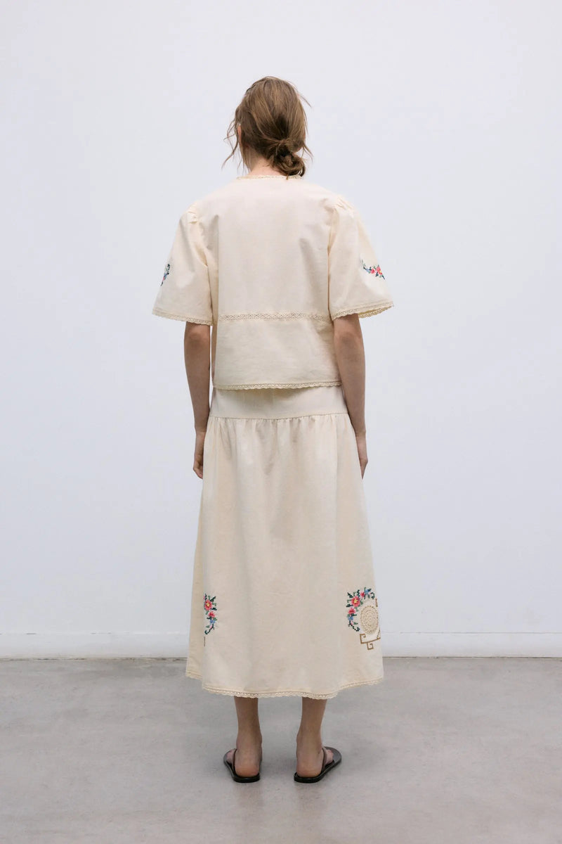 Narcise Woman Skirt Ecru The New Society BEBE Concept 