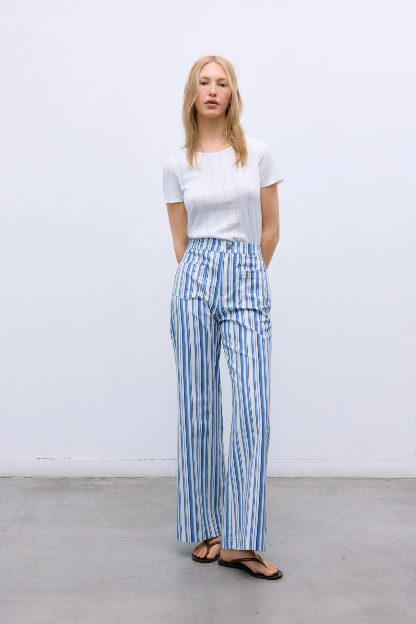 Olmo Woman Pant Coastal Ducks Stripes The New Society BEBE Concept 