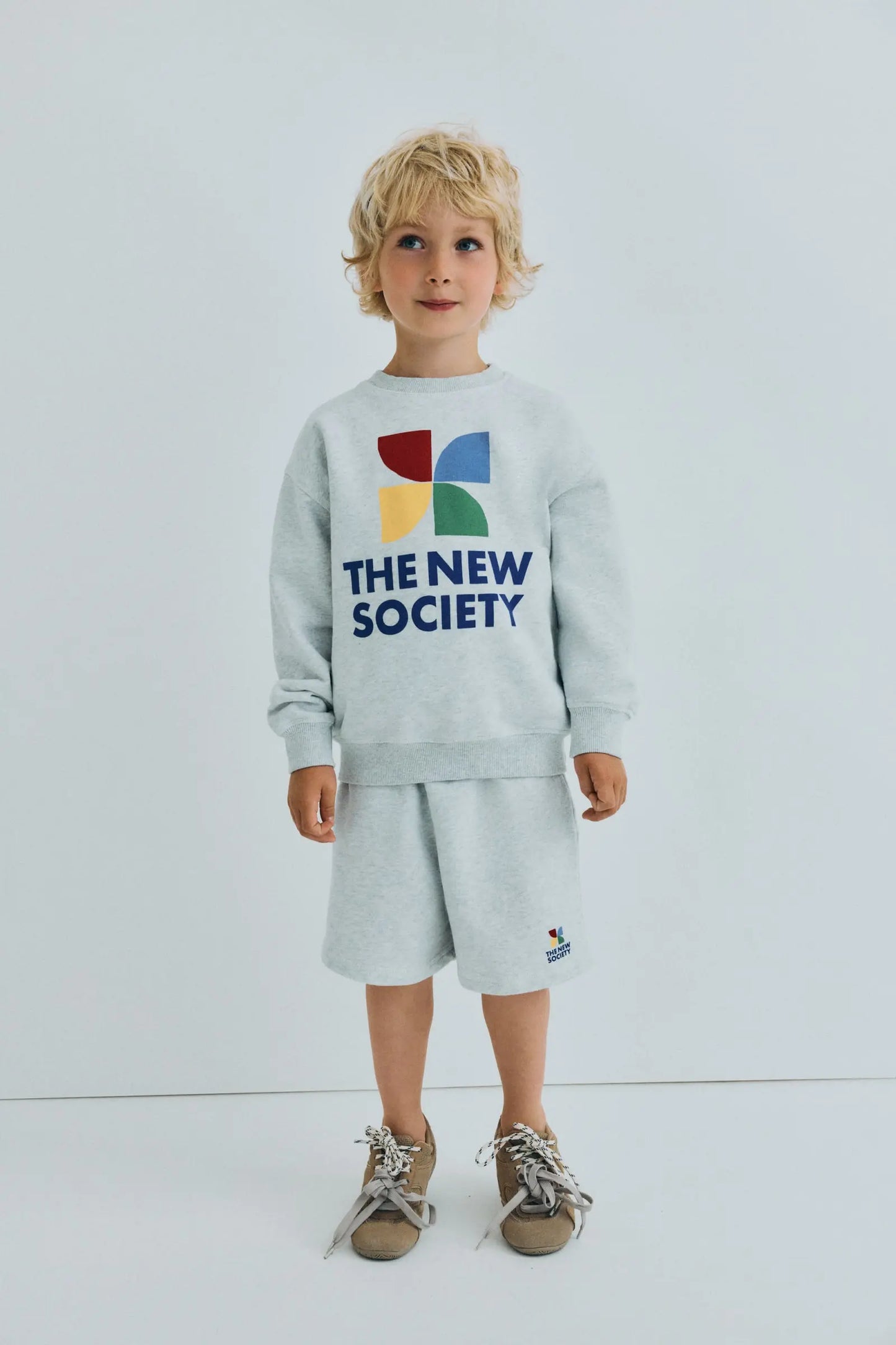 TNS Logo Sweatshirt Light Grey Melange The New Society BEBE Concept 