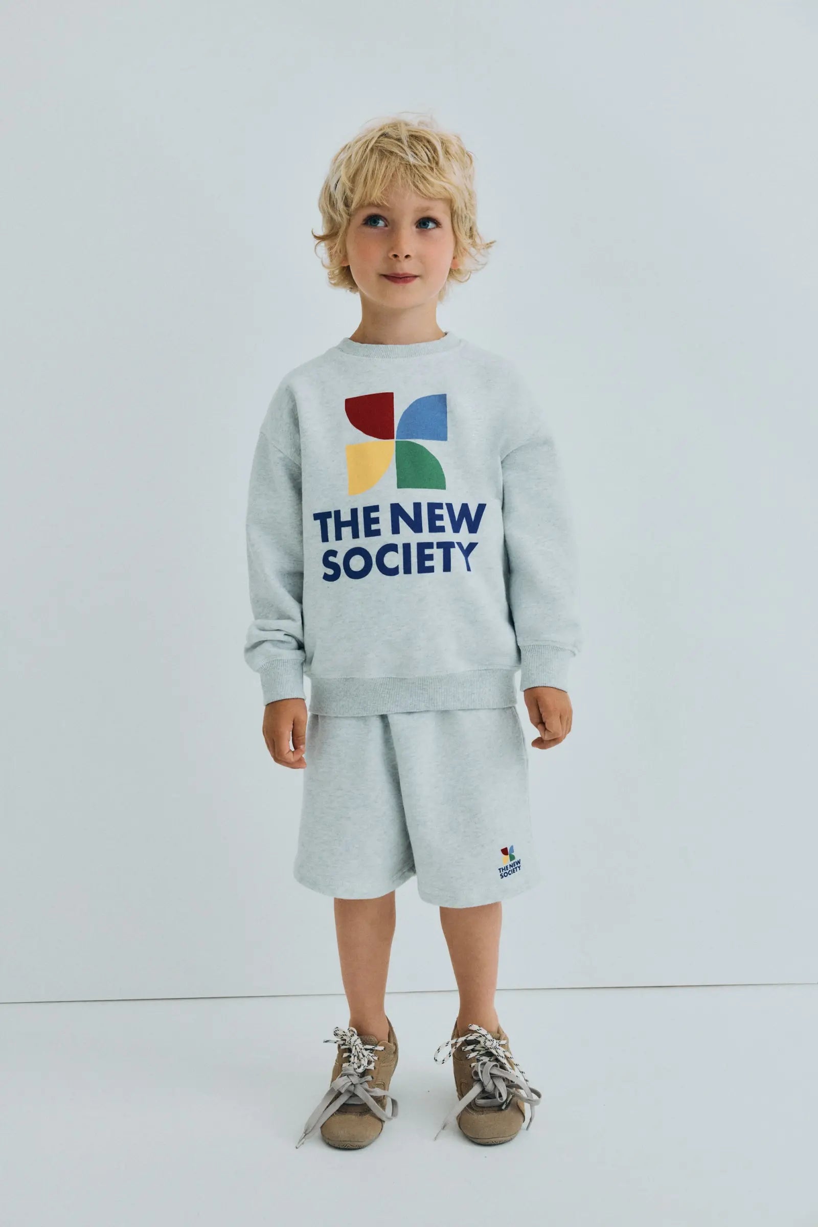 TNS Logo Sweatshirt Light Grey Melange The New Society BEBE Concept 