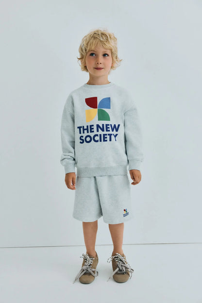 TNS Logo Sweatshirt Light Grey Melange The New Society BEBE Concept 