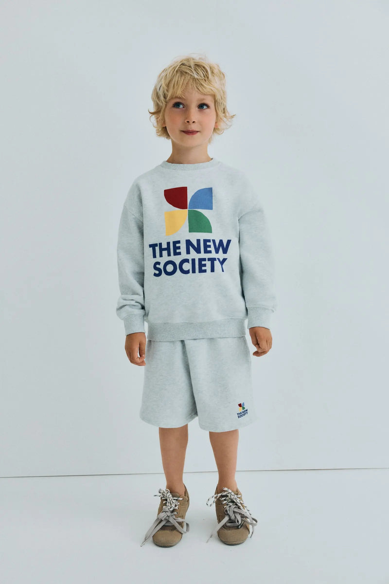 TNS Logo Sweatshirt Light Grey Melange The New Society BEBE Concept 