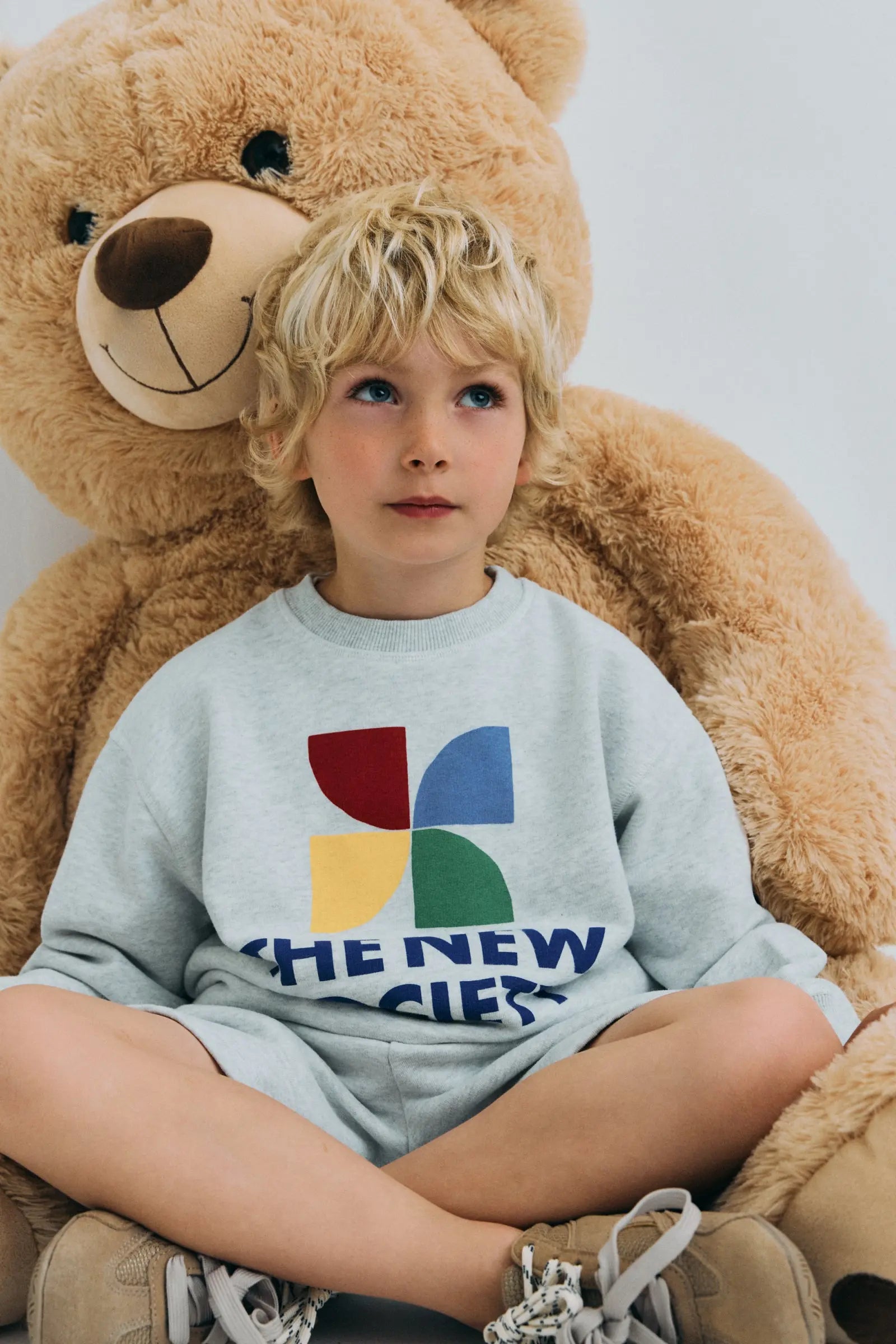 TNS Logo Sweatshirt Light Grey Melange The New Society BEBE Concept 