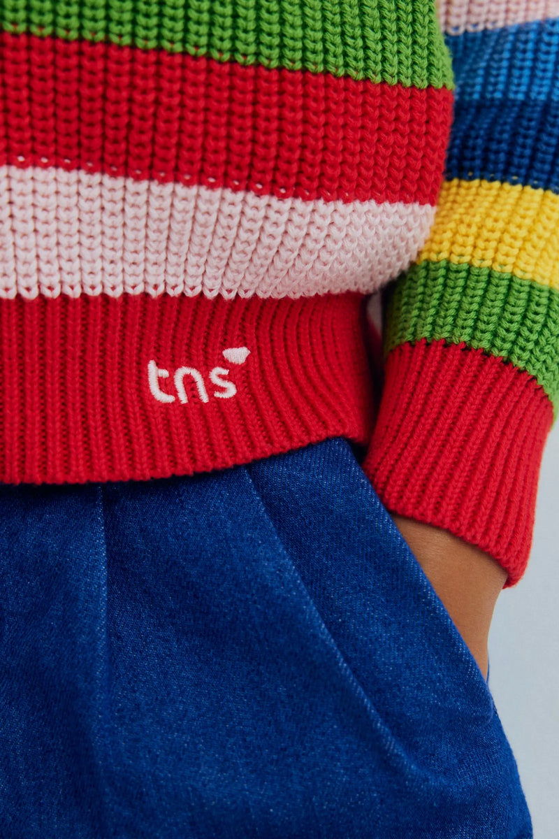 Canela Jumper Tulip Red Multicolor Stripes The New Society BEBE Concept 