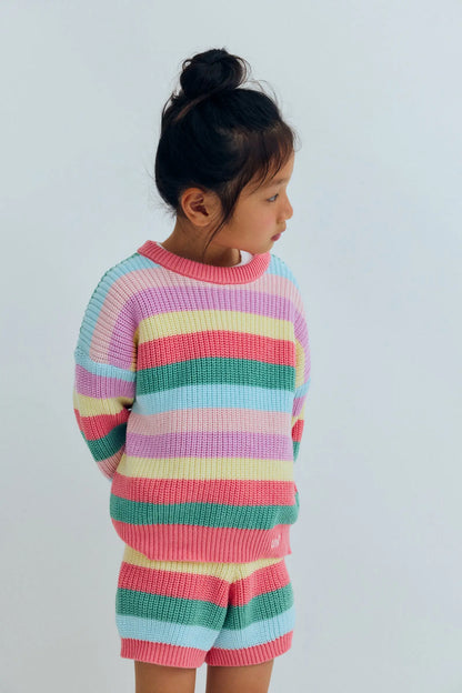 Canela Jumper Flamingo Pink Multicolor Stripes The New Society BEBE Concept 
