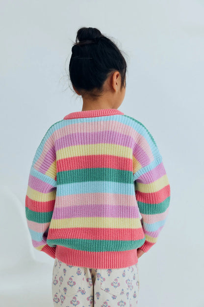 Canela Jumper Flamingo Pink Multicolor Stripes The New Society BEBE Concept 