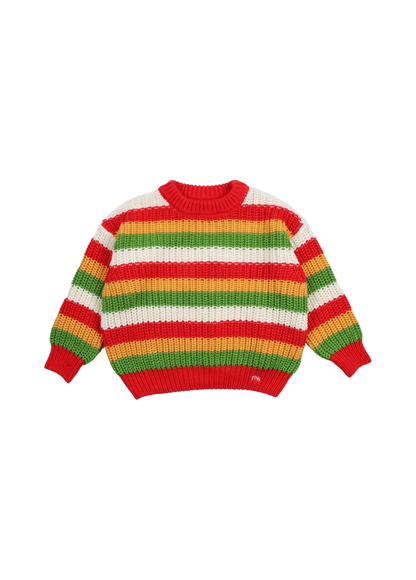 Lantana Jumper Tulip Red Knit Stripes tabela_the_new_society