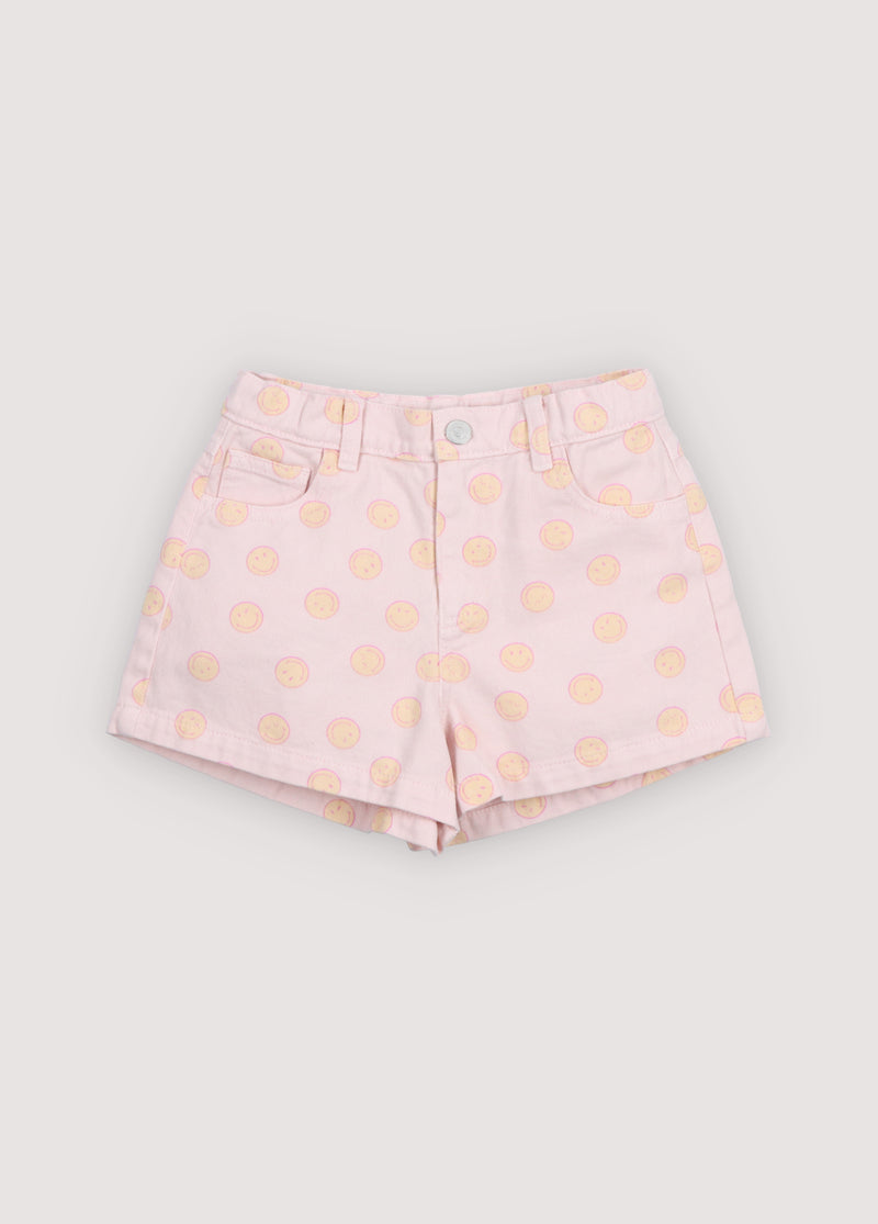 Smiley Denim Short Smiley Print