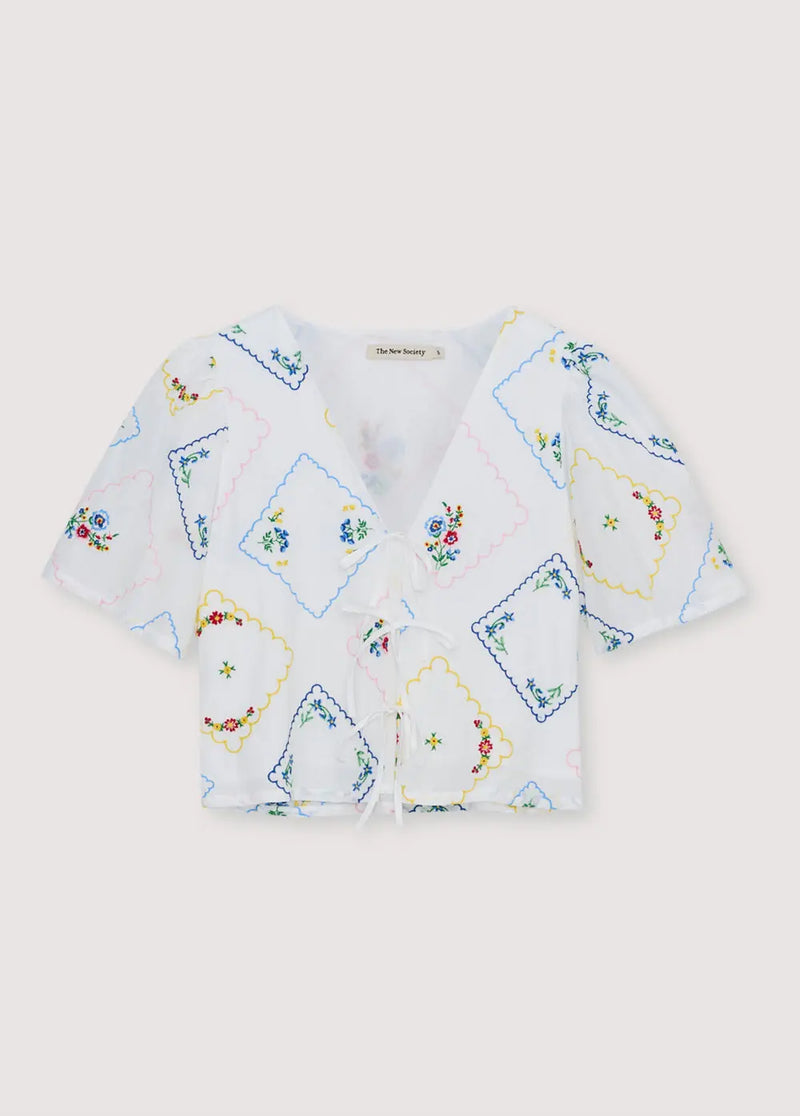 Jacinthe Woman Shirt Multicolor Embroidery The New Society BEBE Concept 