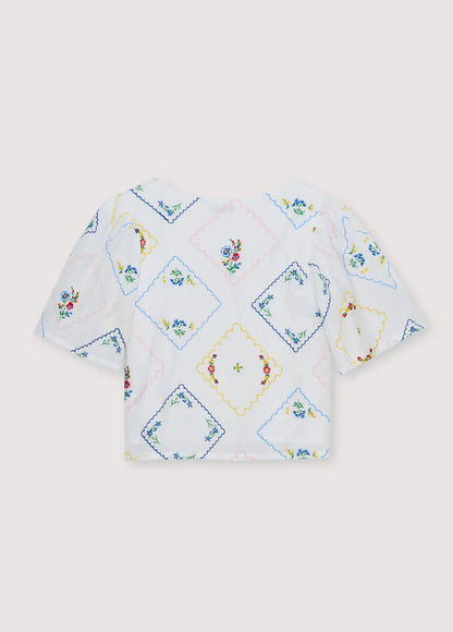 Jacinthe Woman Shirt Multicolor Embroidery The New Society BEBE Concept 