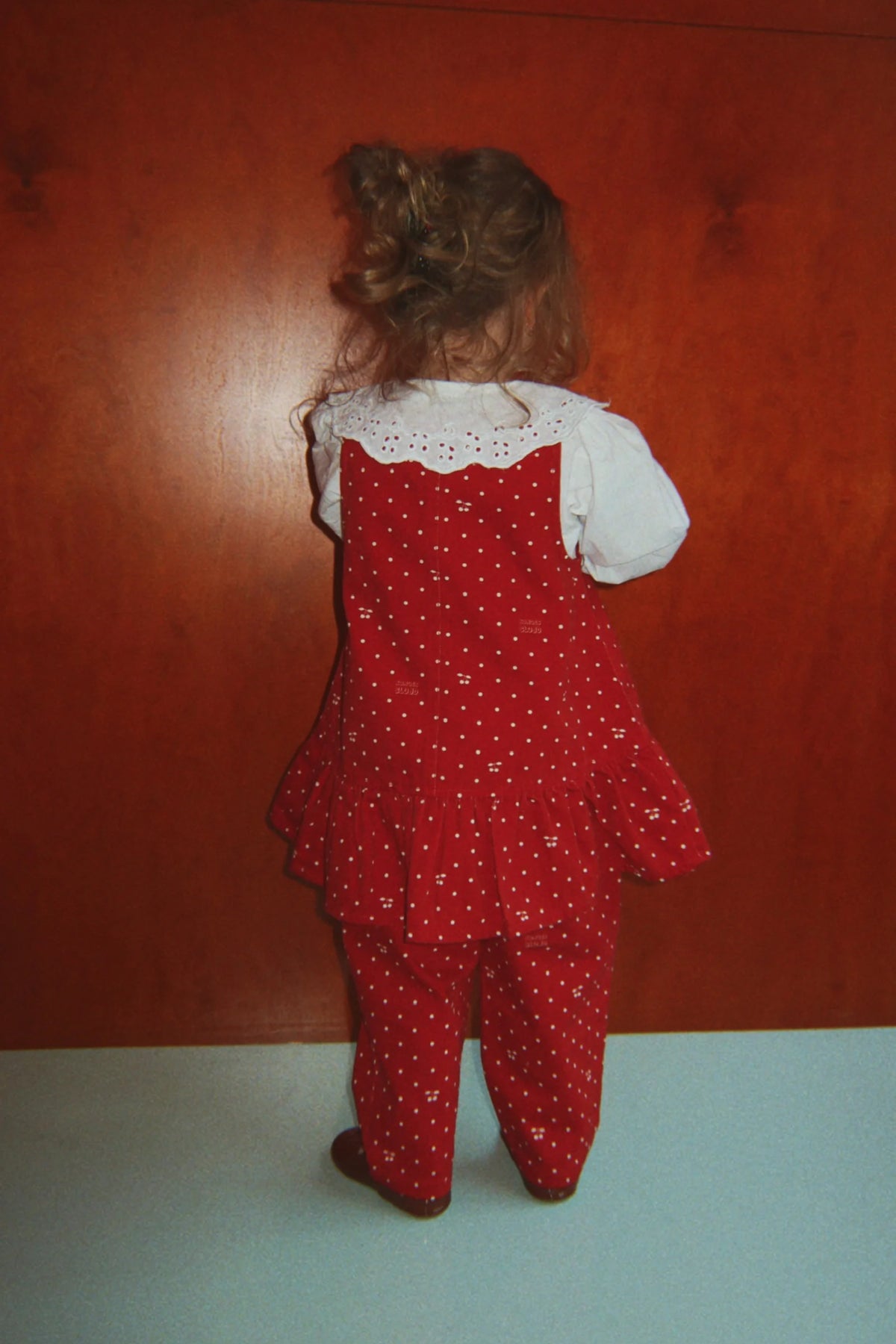 Spodnie z falbanką Magot Frill Pants CHERRY DOT DERBY