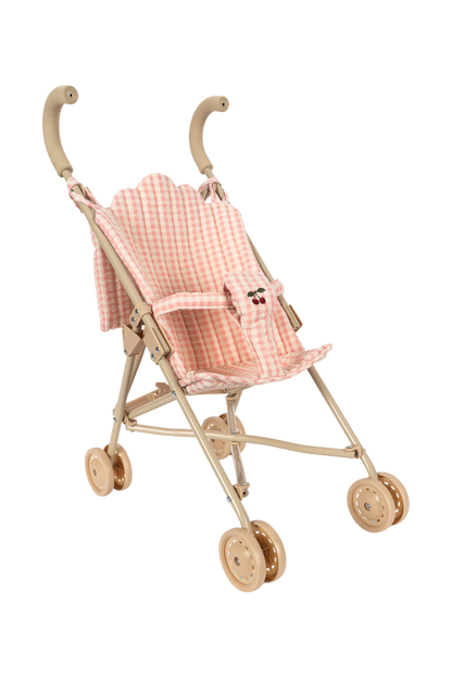 Lalka Poppy Doll Stroller Set PINK CHECK