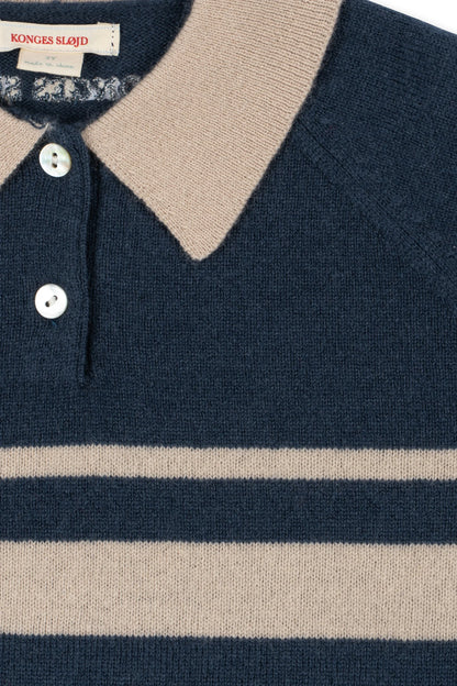 Wełniana bluza Basi Polo DARK BLUE STRIPE