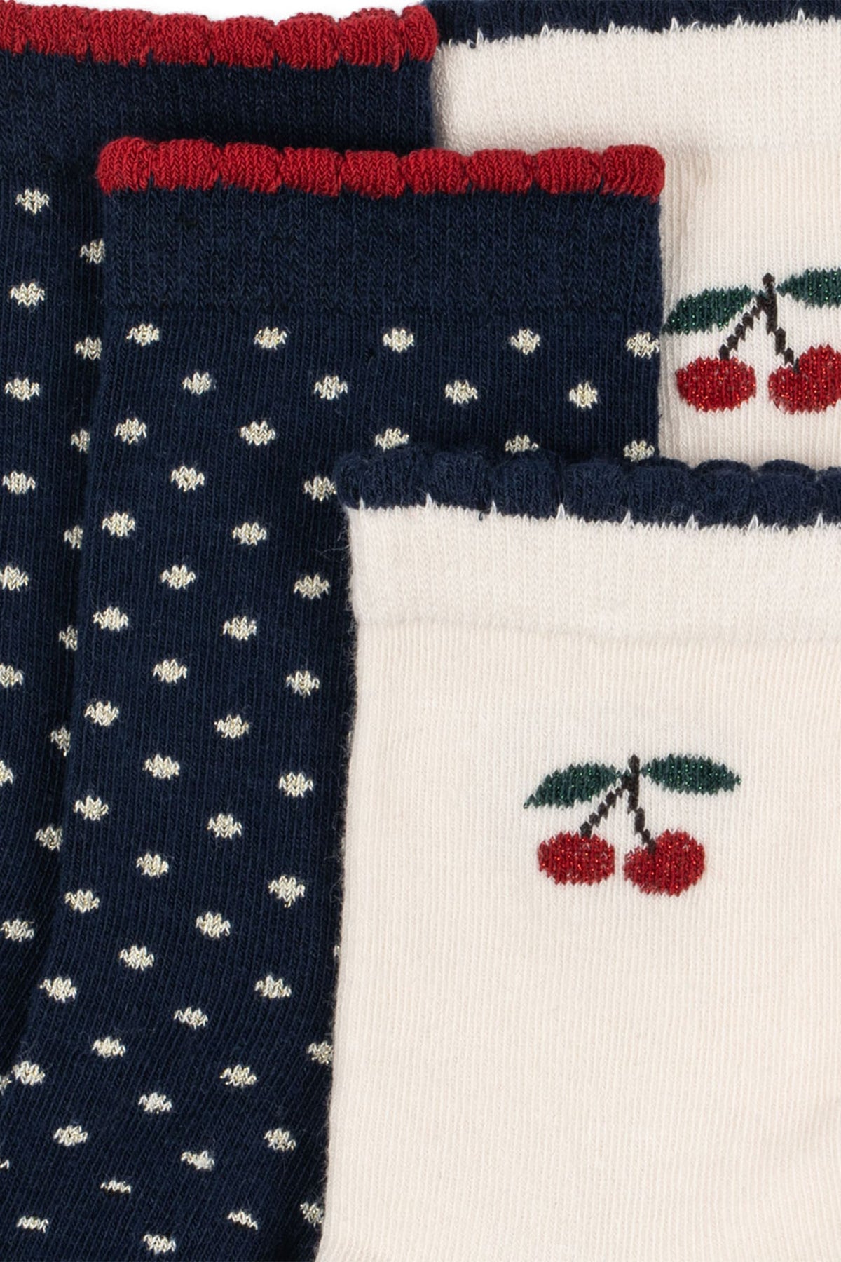 2 Pack Cherry Dot Socks CHERRY MIX
