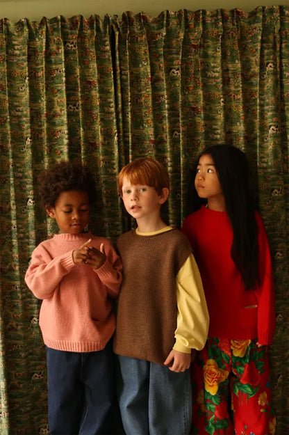 Kamizelka z wełny merino Harvey Kids MOCHA