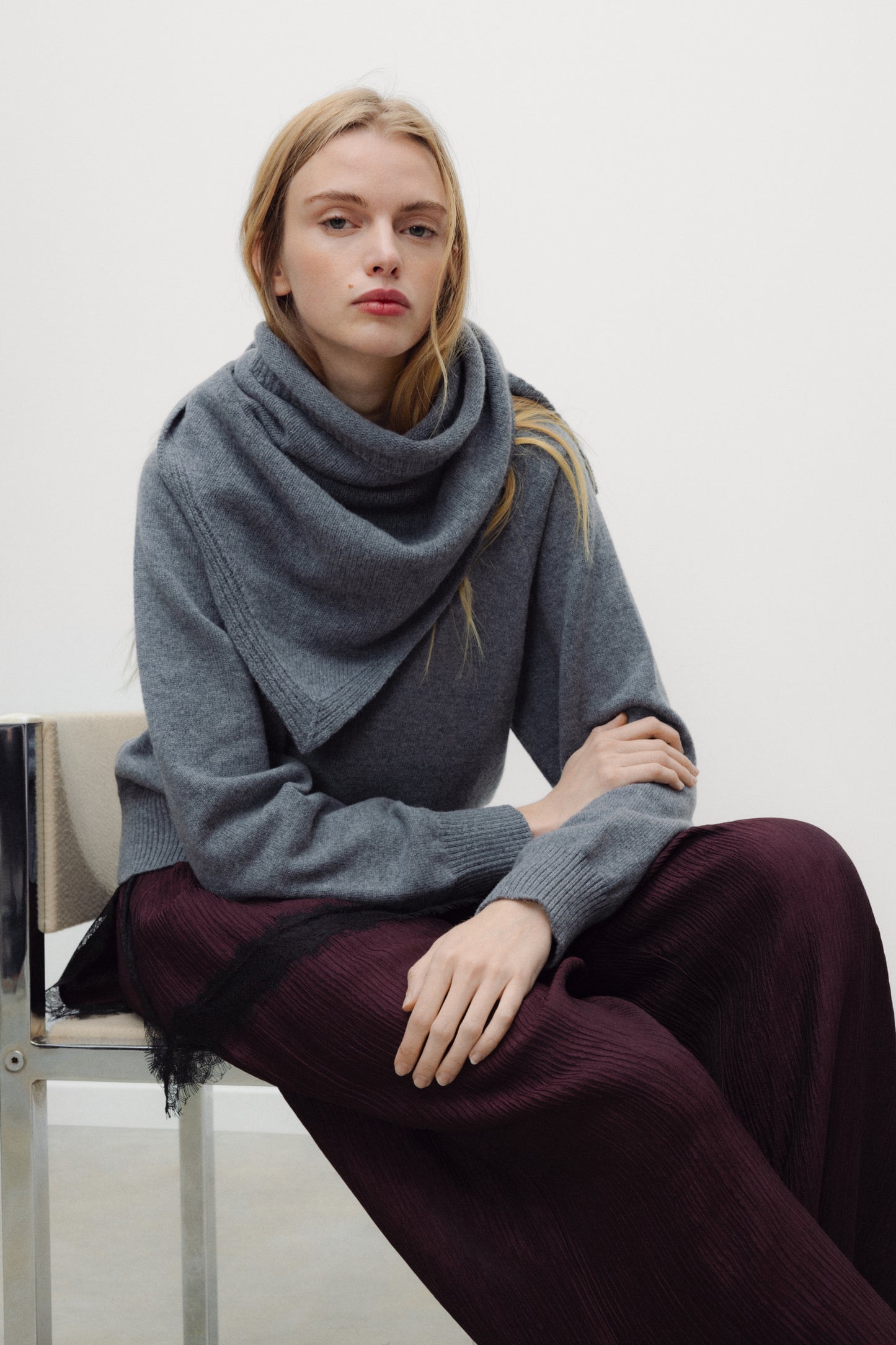 Breeze Woman Bandana Light Grey Melange