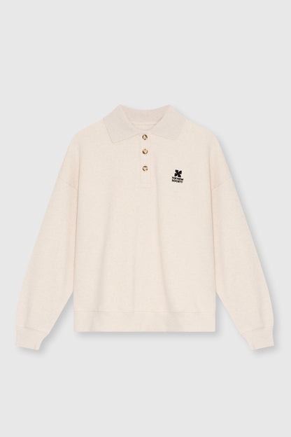 TNS Logo Woman Polo Whisper White Melange WHISPER WHITE MELANGE