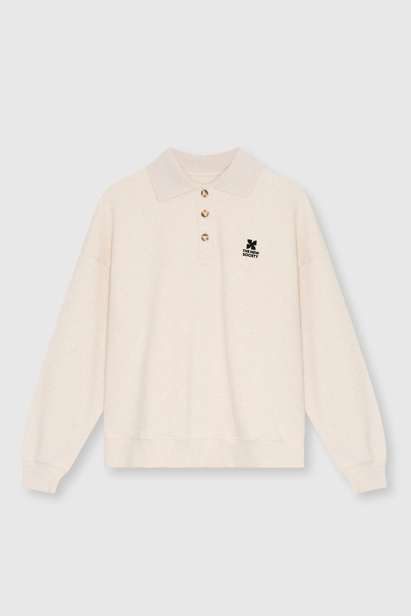 TNS Logo Woman Polo Whisper White Melange