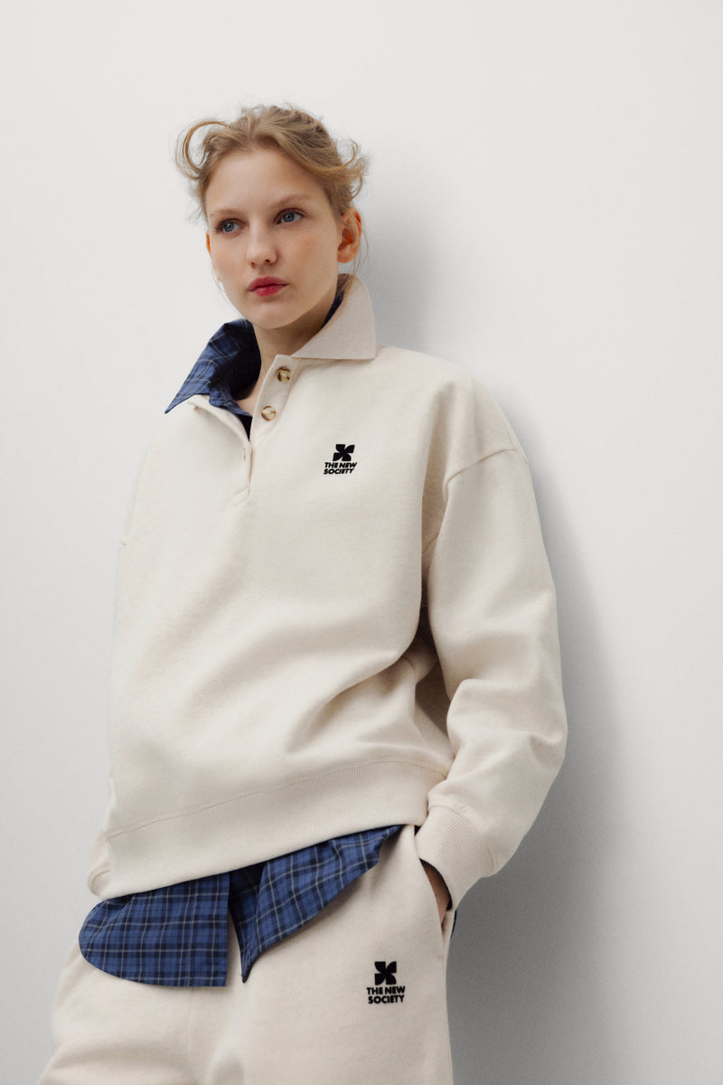 TNS Logo Woman Polo Whisper White Melange