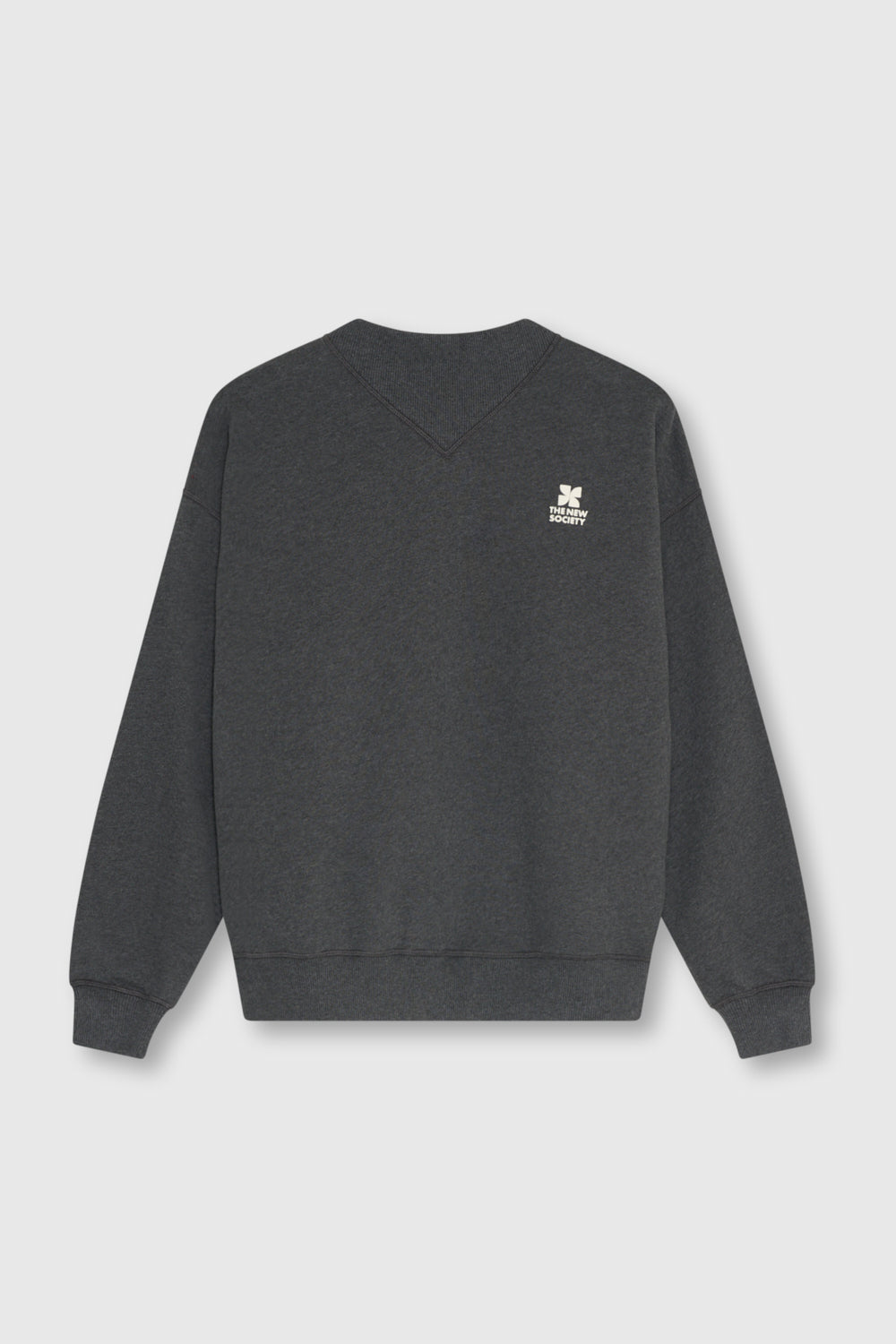 TNS Logo Rib Collar Woman Sweatshirt Dark Grey Melange DARK GREY MELANGE