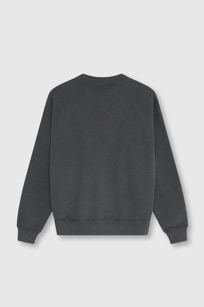 TNS Logo Rib Collar Woman Sweatshirt Dark Grey Melange