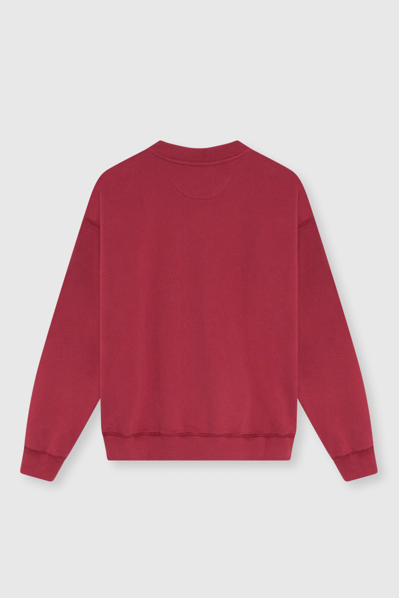 TNS Logo Rib Collar Woman Sweatshirt Rumba Red