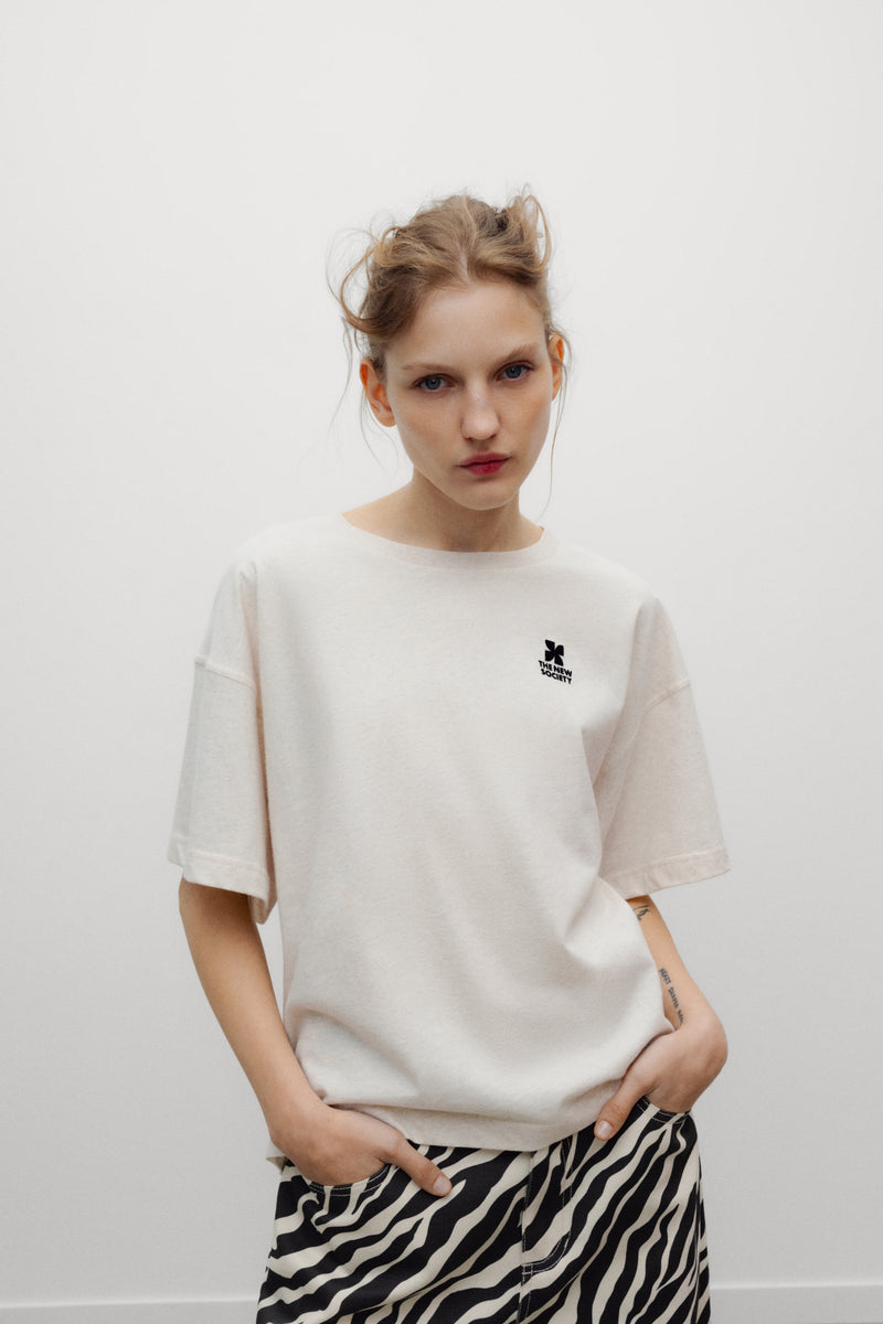 TNS Logo Woman T-Shirt Whisper White Melange
