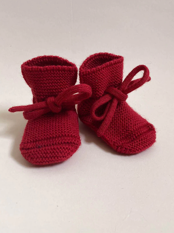 miękkie buciki z wełny merino świąteczna seria limitowana cranberry