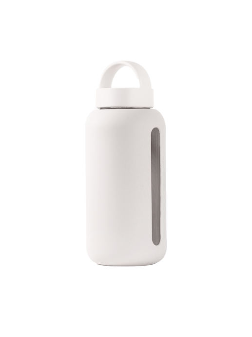 Szklana butelka do monitorowania dziennego nawodnienia Day Bottle white