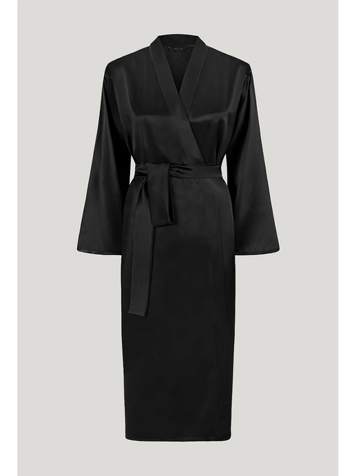 Jedwabne długie kimono Jasmine black