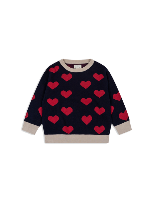 Dzianinowa bluza Lapis Knit Blouse navy heart