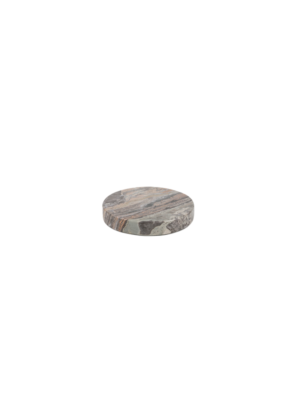 okrągła podstawka z marmuru grigio verace